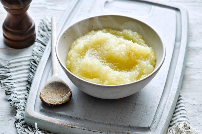 Homemade apple sauce in a bowl