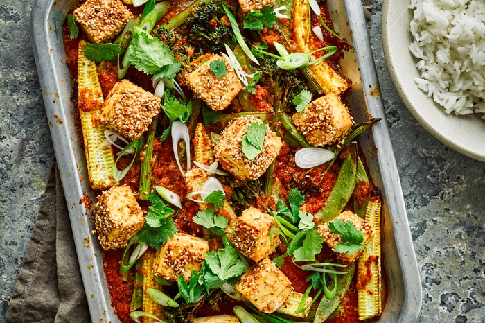 Baked Tofu with Kimchi Sauce Recipe