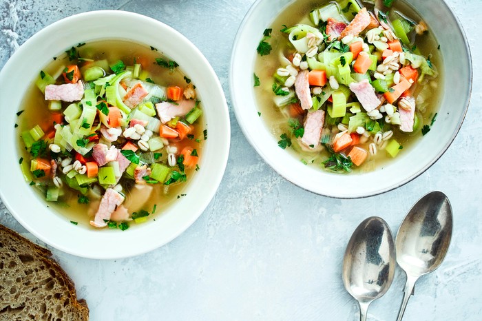 Bacon Leek and barley soup recipe