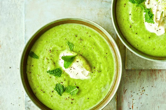 Courgette and mint soup